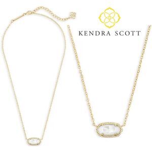 NWOT Kendra Scott Elisa vory Mother-of-Pearl 14k Gold Necklace (June Birthstone)
